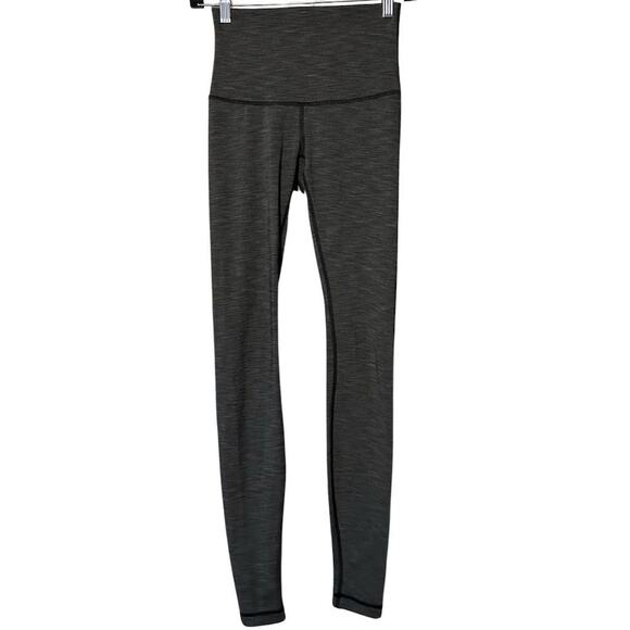 Lululemon Wunder Under Heather Black Space Full Length Leggings Size 4 Yoga Gym - Picture 2 of 9